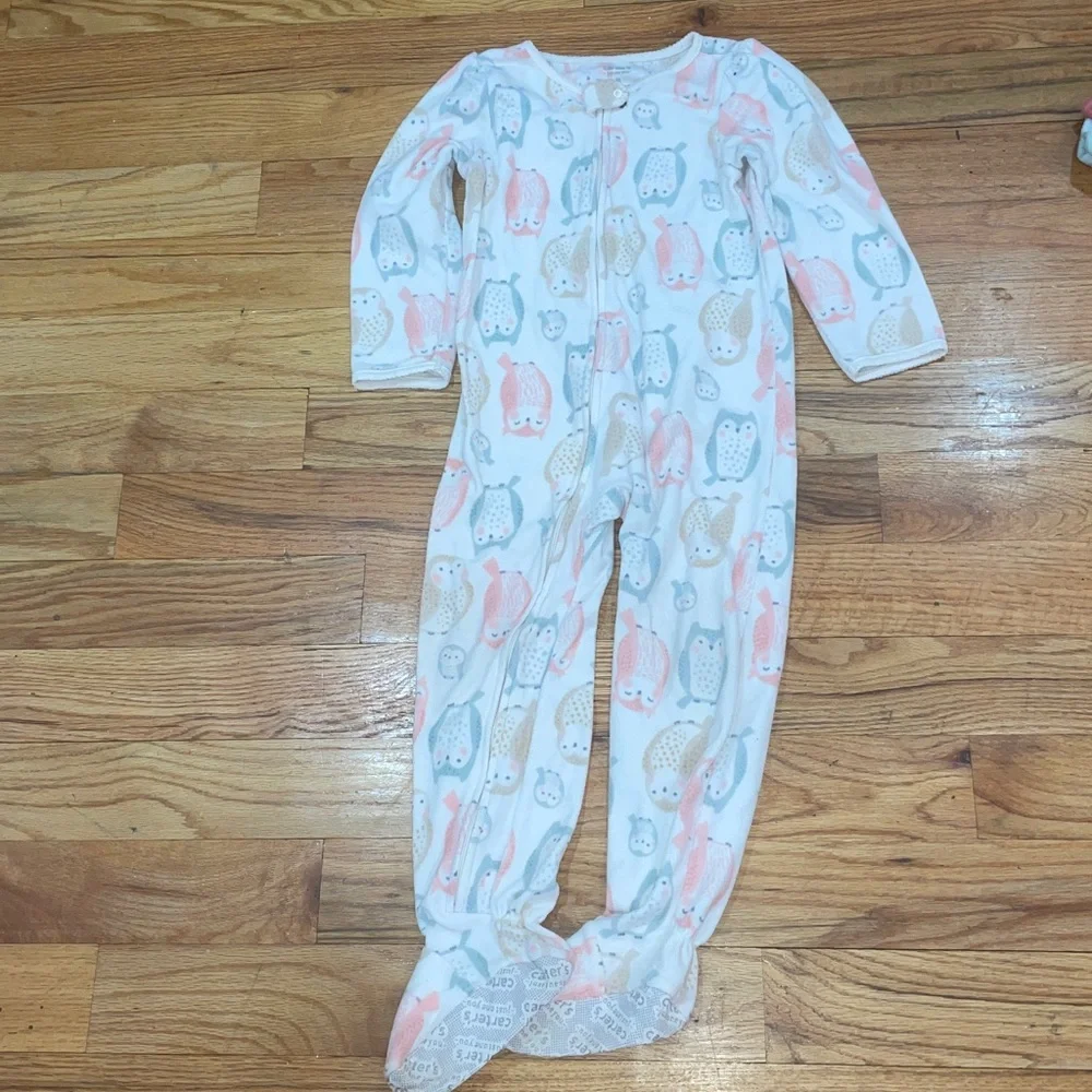 Carters BUNDLE 5 FOOTSIE PAMAJAS set Cozy Polar Bear Kids Pajamas Blue
